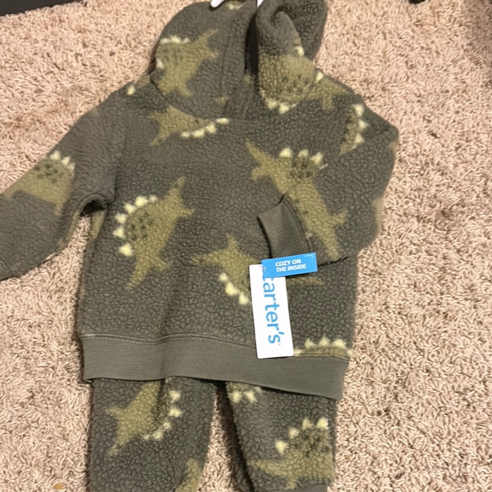 Carter's Dinosaur Fleece Hoodie and Pants Set